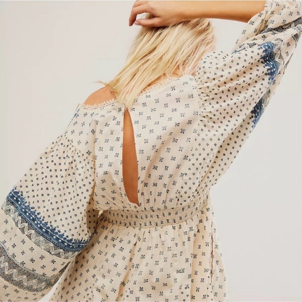 Free People Sweet Southwest Embroidered Mini Dress in Tea Combo - Picture 2 of 5